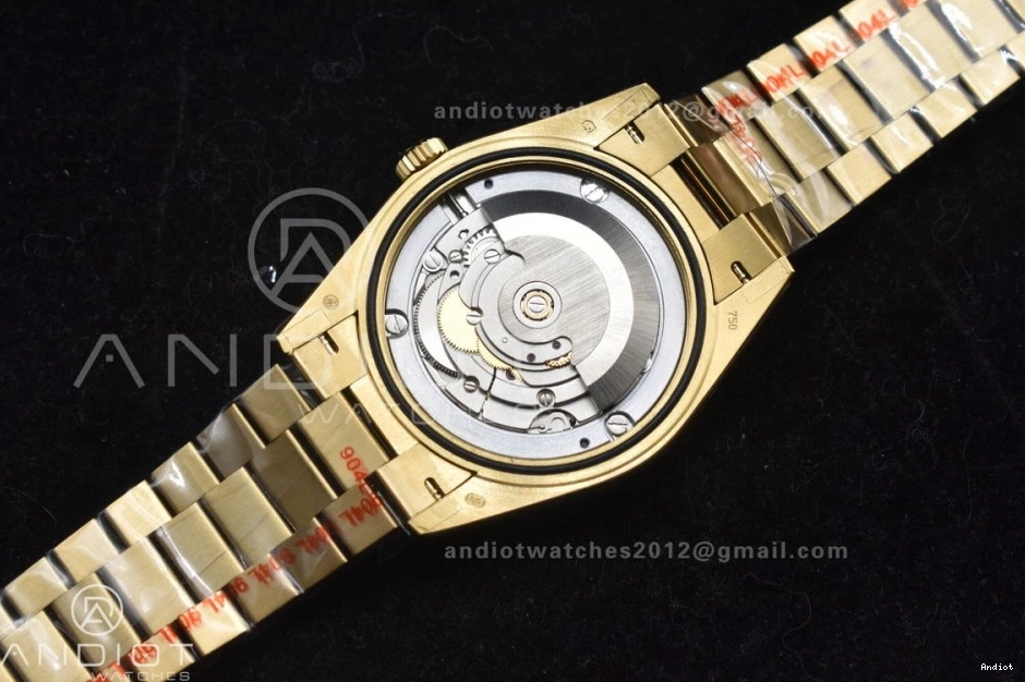 Dial 40 Markers President 701 Crystal GMF A2836 DayDate On 904L RG Black Bracelet Lightweight Steel Tungsten Weighted V with 0725